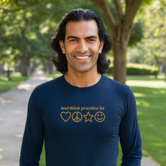 GOOD VIBES Long Sleeve Tee in Navy