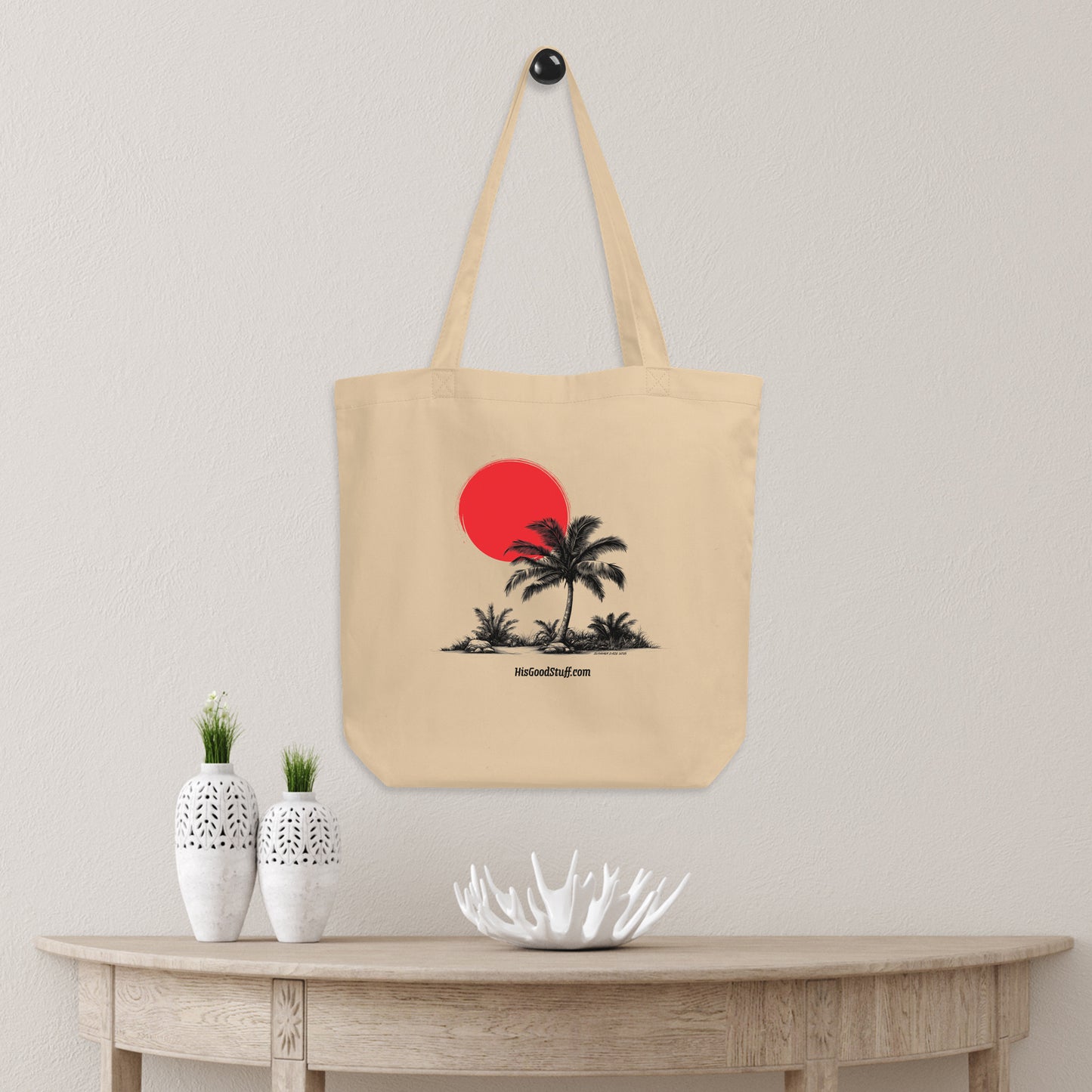 Red Sun Palm Tote