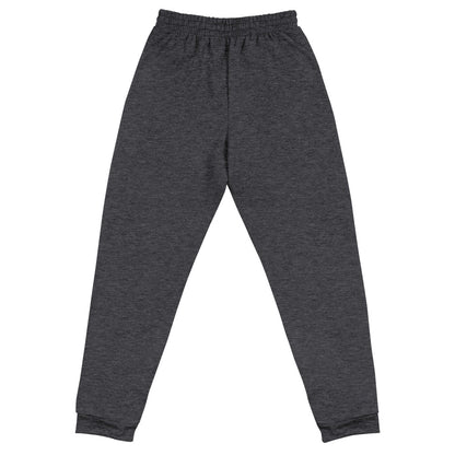 His Good Stuff's Autumn Catalog HGS26S4 Fleece Joggers, back, tapered fit, preshrunk fleece, heather black, on a white background. 