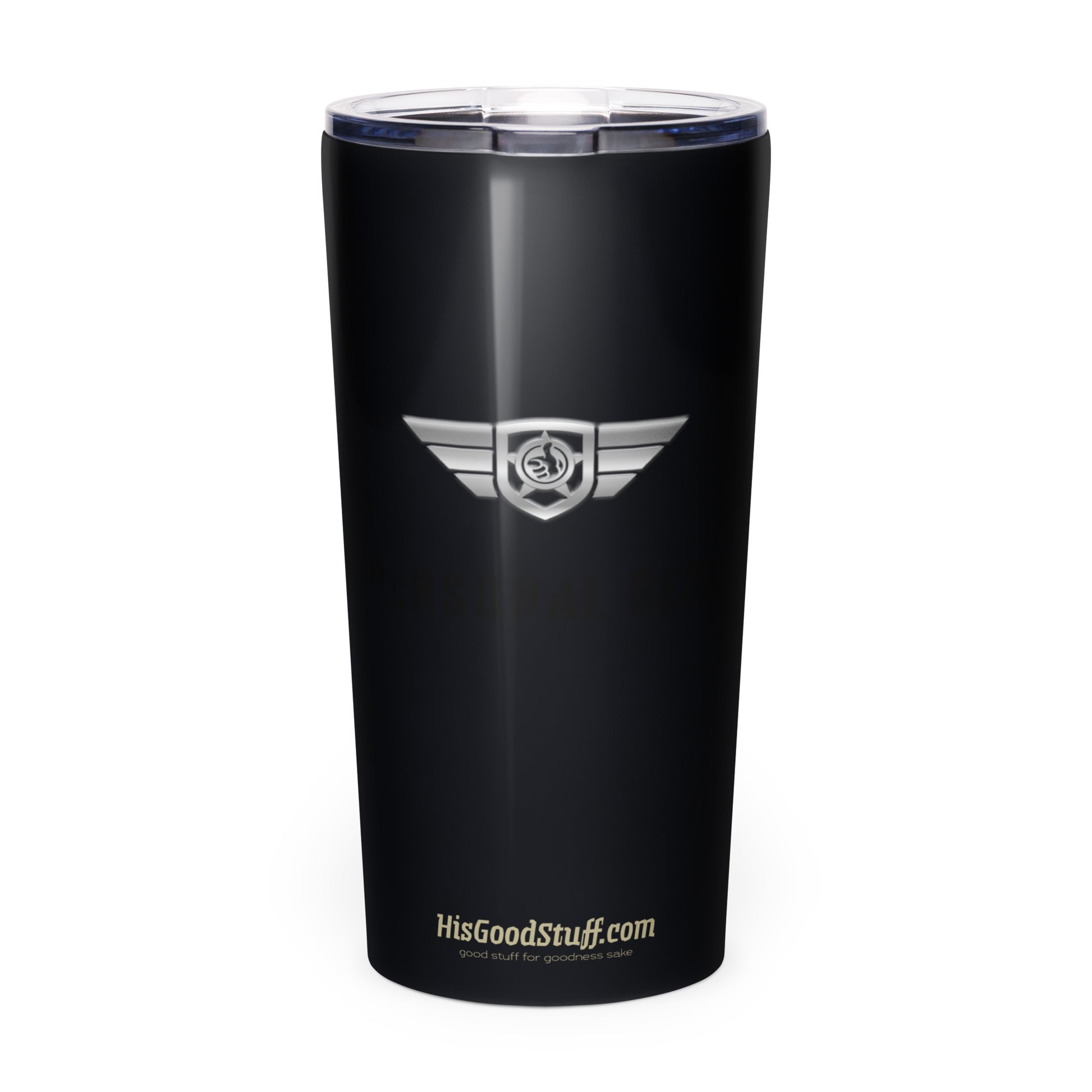 His Good Stuff tapered stainless steal tumbler 20oz