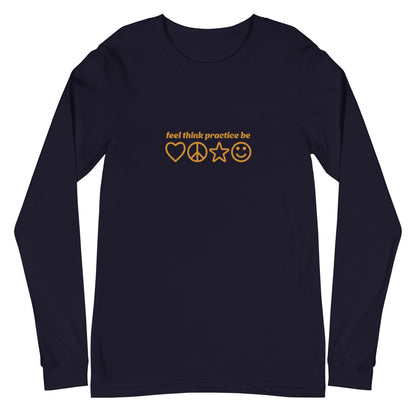 GOOD VIBES Long Sleeve Tee in Navy